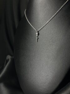 The Enchanted Silver Rose Stem Pendant Necklace