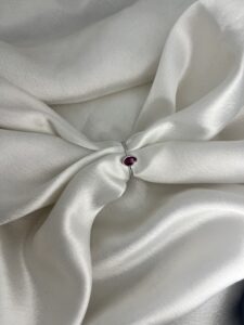 Crimson Oval Bezel Solitaire in Silver