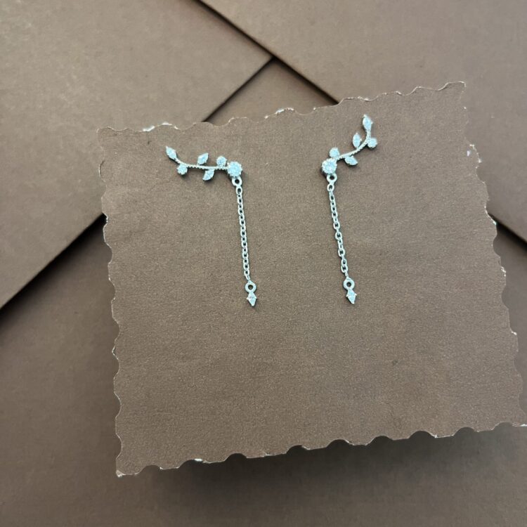 The Modern Willow Ear Climber with Marquise Accents